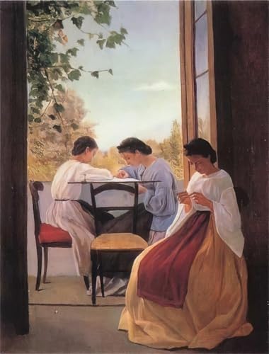 Les Brodeuses d'Adriano Cecioni Impressions d'art de prestige en toile vintage 60x90cm