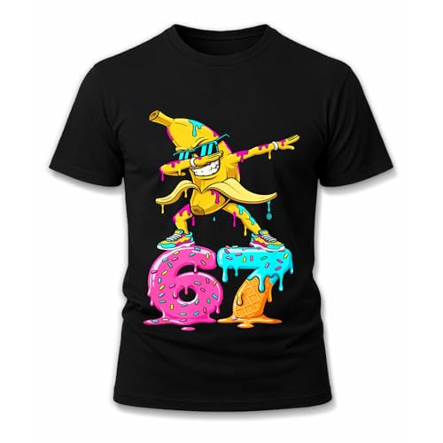 BANINKASA Funny 67 Meme T-Shirt Number 67 Player 67th Birthday Gift Shirts for Men Women Six Seven 6 7 Shirt