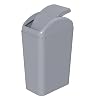 14 L Plastic Waste Bin with Swing Lid, Tall Trash Bin for Home and Kitchen, Grey, 1 Pack