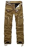 AYG Invierno Terciopelo Hombre Pantalon Laboral Cargo Pants(dark khaki,29)