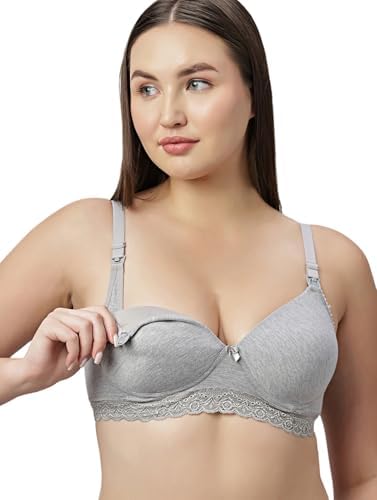 Women's Heavily Padded Nursing Bra | Front Open Nursing Clips Feeding Bra | Non-Wired Full Coverage Maternity Bra | Soft Cotton for All-Day Comfort Breastfeeding Bra (Pack of 1)-image-39
