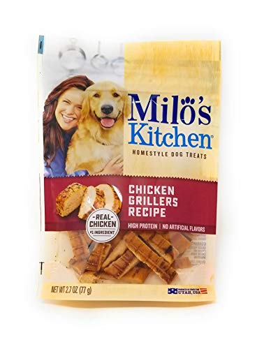 Milos Kitchen Chicken Grillers Dog Treats, 2.7 Oz (Pack of 3)