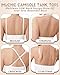 iMuchic Camisole Tank Tops for Girls, Stretch Undershirts Comfortable Camis with Clear Straps and Silicone Cover (US, Alpha, Medium, Regular, Regular, White)