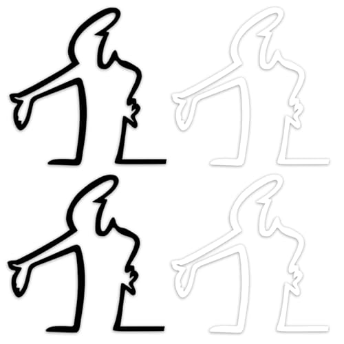 TenaLucy 6 Pezzi Adesivi Auto Personalizzati, Sticker Nero Bianco, Adesivi per Auto, Fantasia Divertente per Attaccarlo Accanto a Un Graffio Sulla Vernice Moto, Camper, Bici e Scooter