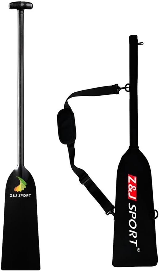 Z&J SPORT Dragon Boat Paddle Carbon Fiber, IDBF Approved 48 inch & Gray Paddle Cover with Carry Handle