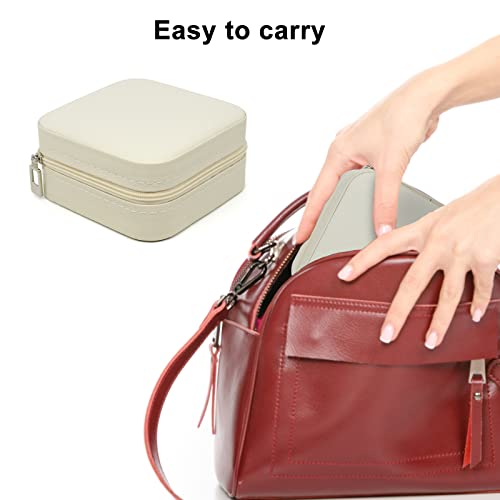 Keine Marke Small Jewelry Box, Travel Portable Jewelry Case For Ring, Pendant, Earring, Necklace, Bracelet Organizer Storage Holder Boxes, 1 Pcs (White) #TOP6
