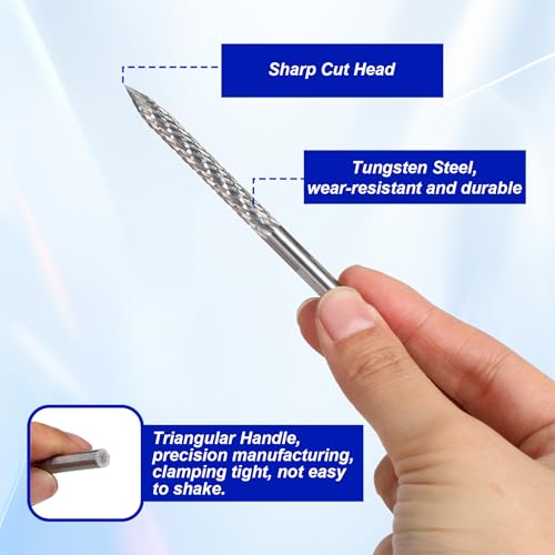 Image of Tire Reamer Drill Bit, 3Pcs /Set Multi Sizes Flat Tire Repair Tools Carbide Burr Drill Bit Carbon Steel Tire Patches Plug Cutters Tire Plug Repair Kit for Cars, Motorcycles, Trucks (3mm /4.5mm /6mm)