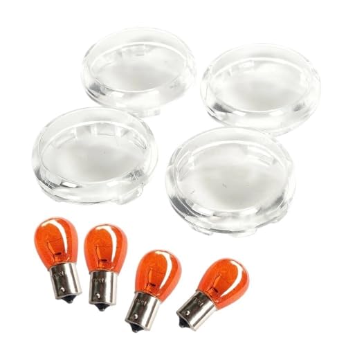 Cabochons clignotants transparents pour moto Harley-Davidson Touring Dyna - Optique de rechange 4X
