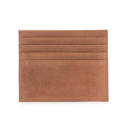 BERLINER BAGS Vintage Genuine Leather Card Wallet, RFID Blocking Card Holder, Front Pocket Wallets, Slim Wallet for Men and Women - Brown2