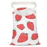 Pykfrhh Car Trash Bag Car Garbage Bag Hanging Cars Trash Can, Waterproof Cars Back Seat Organizer for Vehicle Travelling Camping Strawberry Decor