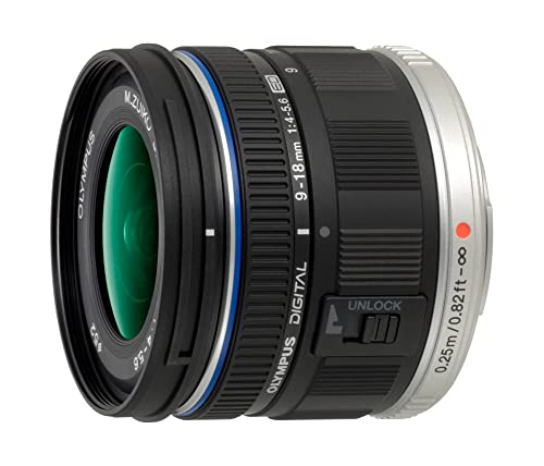 Olympus M.Zuiko Digital ED 9-18mm F4.0-5.6 Objektiv, Weitwinkelzoom, geeignet für alle MFT-Kameras (Olympus OM-D & PEN Modelle, Panasonic G-Serie), schwarz