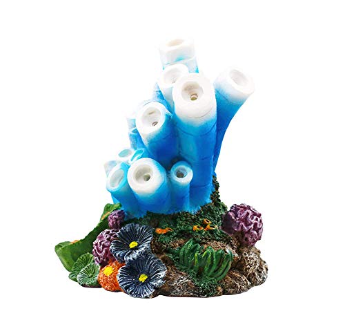 Aquarium Decor Air Bubble Stone Blue Coral Starfish Oxygen Pump Resin Crafts For Aquarium Fish Tank Ornament Decoration #TOP3
