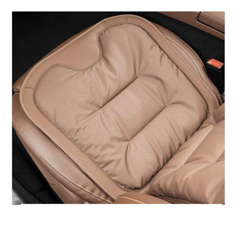 ZQX 車 座布団 レザー 通気性 低反発 おしゃれ シート クッション 蒸れにくい 滑り止め加工 防汚 約3cmの厚み 四季通用 運転席 助手席 2枚セット(ブラウン)