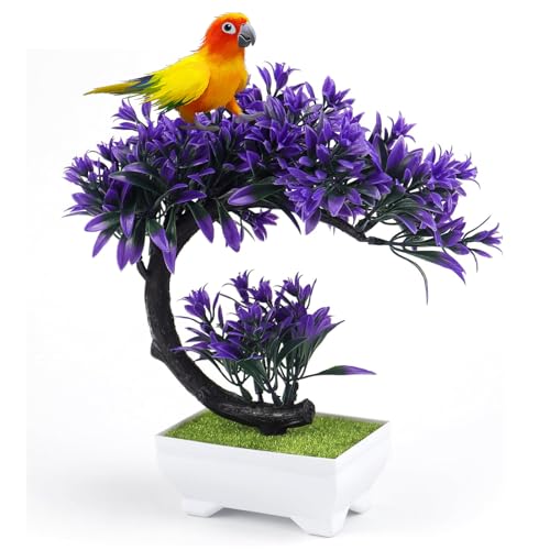 KLEHOPE Plantas Artificiales, Plantas Decorativas Artificiales Morado, Plantas Decorativas Pequeño de Plástico, Creativo y Realista, para Oficina, Alféizar de Ventana, Escritorio