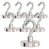 MIKEDE Magnetic Hooks Heavy Duty,120LB+ Strong Magnet with Hook, Super Neodymium Cruise Hooks, Locker Organizer Industrial Hooks for Hanging, Magnetic Hanger for Cruise, Grill - 8 Pack