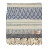 Cozy Blankets Wool Blanket | 100% Wool from New Zealand | Perfect as a Throw Blanket/Sofa Cover | Virgin Wool Blanket with Fringes in Stripes Designs (140 x 200 cm)