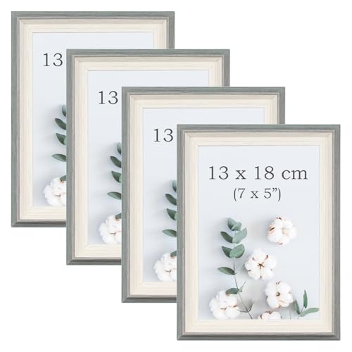 YoHyien 4 Pcs 7x5 Photo Frames, Desktop Free Standing Picture Frames 5x7, Landscape and Portrait Photo Frame with Mount for Wall (Sage Green, 7 x 5 in) YoHyien 4 Pcs 7x5 Photo Frames, Desktop Free Standing Picture Frames 5x7, Landscape and Portrait Photo Frame with Mount for Wall (Sage Green, 7 x 5 in)