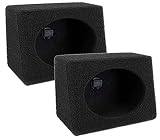 Q Power 6 by 9 Inches Speaker Box Audio Enclosure with Durable Black Bed Liner Spray Finish with Terminal Cup Connectors (2 Pack)