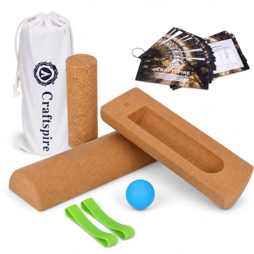 Craftspire Cork Balance Board 4-in-1 Foot and Ankle Strengthener Kit