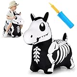 iPlay, iLearn Bouncy Pals Skeleton Hopping Horse, Toddler Bouncing Animal Toys, Inflatable Plush Bounce Hopper, Kid Indoor Ride On Bouncer, Halloween Birthday Gifts 18 Months 2 3 4 5 Year Old Boy Girl