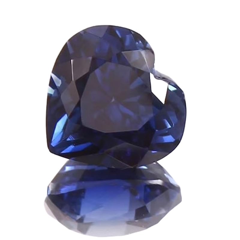 Saphir bleu roi en cœur 10mm, pierre taillée pour bague de fiançailles