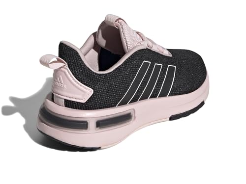 adidas Tênis infantil Racer Tr23 (criança pequena), preto/rosa arenoso/branco, 18