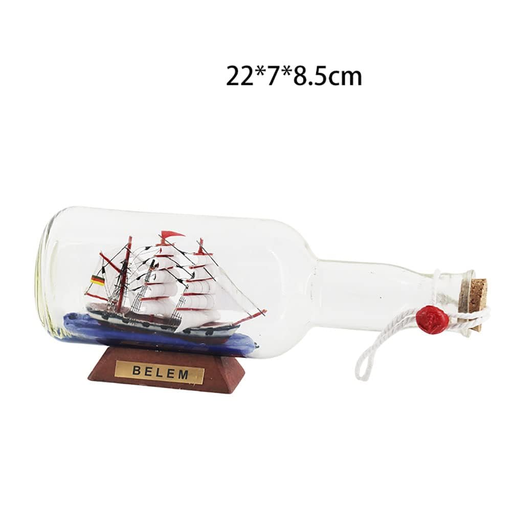 Fertiges Schiffsmodell in Einer Glasflasche, Haus Wohnzimmer Dekoration Ornamente, Modell Schiff Modell Boot Baukasten (22 * 7 * 8,5cm)