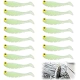 Glow in The Dark Fishing Lures, Plastic Swimbaits for Freshwater or Saltwater Use, Walleye Fishing Lures Kit for Night Fishings Bass, Crappie, and Trout（16PCS）