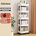 curfair Rolling Book Cart, Mobile Bookshelf with Wheels, Plastic Utility Cart Mobile Shelving Unit Storage Shelves Organizer Cart Storage Trolley Rolling Book Organizer for Home Office Black 2