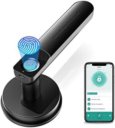 Fingerprint Door Lock, BIWIBON Smart Door Knob with App Control,100 Fingerprints Biometric Door Lock with Tuya App, Keyless Entry Door Lock, Electronic Door Knob for Bedroom Office Home Black