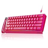 SEUNKWANG F61 60% Gaming Keyboard Wired, RGB Backlit Membrane Keyboard with PBT Keycaps, Compact Design, Lanyard Wired Keyboard for Mac/Win (Red, Wired)