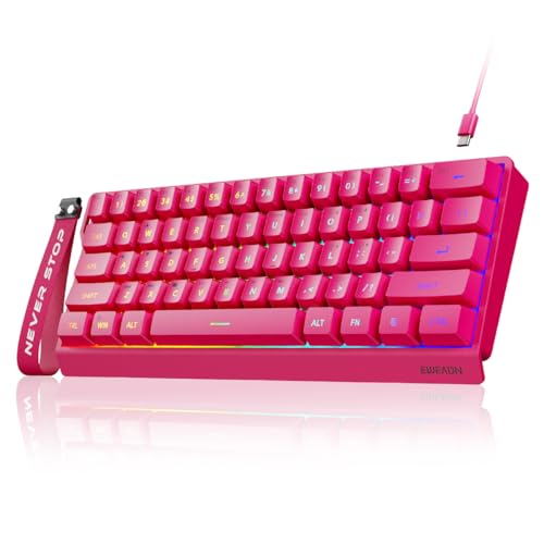 SEUNKWANG EWEADN F61 60%�L���Q�[�~���O�L�[�{�[�h RGB�o�b�N���C�g�t�������u�����Q�[�~���O�L�[�{�[�h PBT�L�[�L���b�v�t�� �R���p�N�g�f�U�C�� �������[�h�L���L�[�{�[�h Mac/Win-Red�p