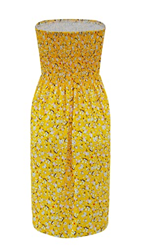 Image of Zyyfly Strapless Dress for Women Summer Beach Boho Smocked Tube Top Dress