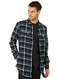Bolsillos con botones Globe Flanigan LS Shirt Camisa, Hombre, Washed Black, S