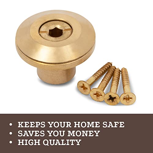 Wood Deck Brass Anchor With Collar For Pool Safety Cover. Universal Replacement For In-Ground Swimming Pool Safety Covers And Mesh Covers #TOP2