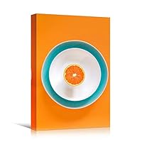 Canvas Wall Art Sliced Orange Chic Citrus Colorful Fruit Kitchen Multicolor Photography - 12x18 inches
