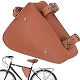 DSWOI Cycling Triangle Bag PVC Leather Bike Bag Waterproof Cycling Storage Pack Saddle Frame Triangle Storage Bag Bag for Bike for Mountain Bike or Road Bike