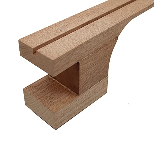 Huatool Mahogany Okoume For Acoustic Guitar Neck Rosewood Head Plate Dovetail 650 Chord Length Semi-Manufactures Neck 600 * 120 * 120Mm Diy Guitar Part(A Piece) #TOP3