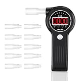 LAMJAD Breathalyzer, Professional Alcohol Tester with 10 Mouthpieces, Alarm Light and LED Display, P