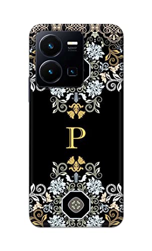 Image of Printed Hard Back Cover Case for Vivo Y35 4G Back Cover (Alphabet P) -1803