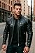 Men’s Leather Jacket Classic Biker Style Motorcycle Coat Fit Fashion Outerwear for Casual, Travel & Work Lightweight Fall & Winter Jackets for Men (US, Alpha, XX-Large, Regular, Regular, Black)