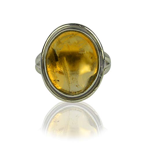 Image of AAA Natural Original Citrine Ring Genuine Adjustable Gemstone Ring for Unisex