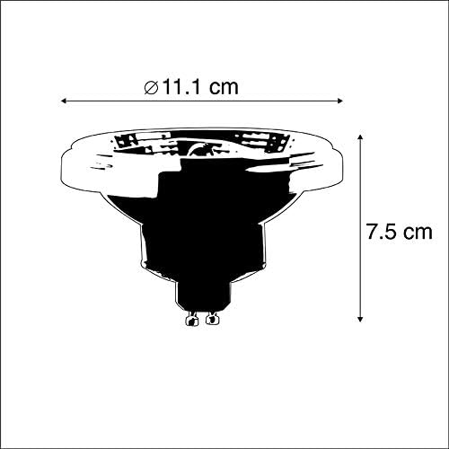 Diagram showing dimensions of LUEDD AR111 GU10 LED bulb