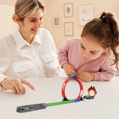 Piste de voiture de course pour enfants idéale pour s'amuser en famille au salon