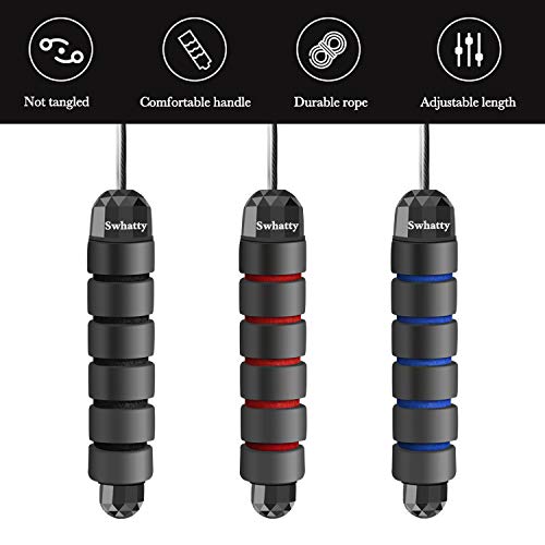 image for Swhatty Jump Rope, Tangle-Free Ball Bearings Rapid Speed Jump Rope, Ad