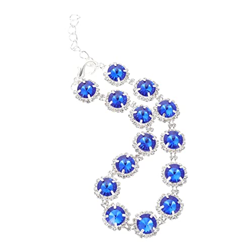 BELLIFFY ペットネックレス 猫の首輪 犬のおもちゃ 犬用ネームタグ 犬の首輪用ネームタグ 犬 犬のネームタグ 子犬 犬強化おもちゃ 刻印入りドッグタグ ラインストーン Blue