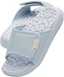 BALLOP Mamuring Acupressure Massage Slippers for Women, Slide Sandals, Skyblue, US Size 7, Wide, Formal, Arch Support, Lightweight, 1700 Nodes Reflexology Recovery Slides