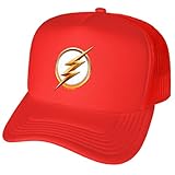 Popfunk Official The Flash Season 4 Logo Foam Snapback Trucker Hat - Unisex for Men and Women Red