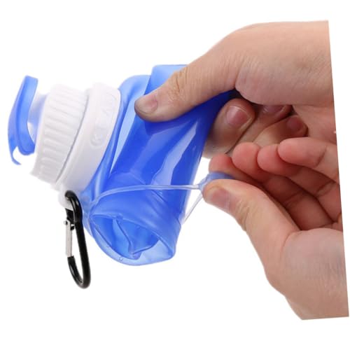 Botella de agua plegable para senderismo camping deporte compacta ligera azul 3