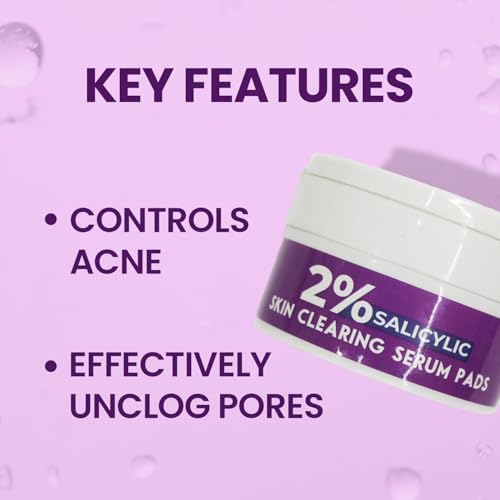 Image of JAQULINE USA 2% Salicylic Skin Clearing Serum Pads | Brightens Skin Tone | Reduces Acne and Blackheads | Unclogs Pores | Suitable for All Skin Types - 40g